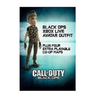   Duty Black Ops Xbox Live Avatar and COD World at War Zombie Maps DLC