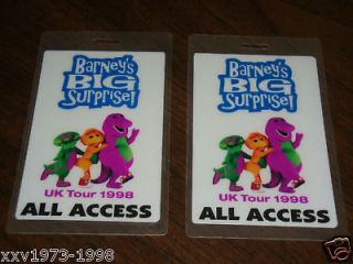 Barneys Big Surprise1998 UNUSED BACKSTAGE TICKET PASSES pass
