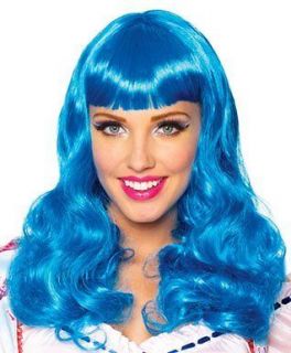 BLUE Long Hair Wig Katy Perry Rocker Halloween Costume Party Girl