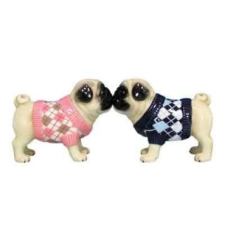 kissing argyle sweaters pugs salt and pepper shakers expedited 