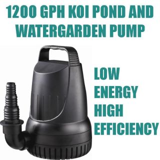 1200 gph koi pond waterfall pump low energy time left
