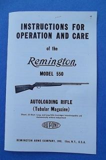 Remington Model 550 AUTOLOADING 22 Caliber Rifle Instructions 