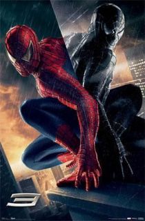 spiderman movie poster print dual costumes toby maguire time left