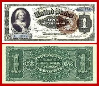 Newly listed $1 1886 MARTHA WASHINGTON SILVER CERTIFICATE A WOMAN ON 