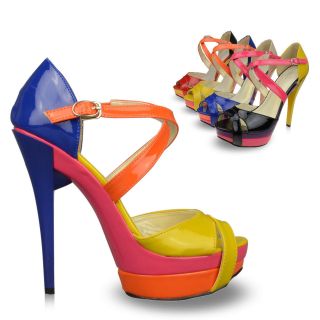 Fashion Mary Jane Women Shoe Platforms Stilettos High Heels Sandals 
