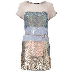 French Connection rocka sequins barley sugar dress size 0 Or UK 4 NWT 