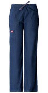   Pintuck Pocket Pant in Indigo Blue Denim Scrub Pants 84001 INBZ