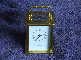   LONGINES BRASS 8 DAY CARRIAGE CLOCK TIMEPIECE MATTHEW NORMAN MOVT 1754