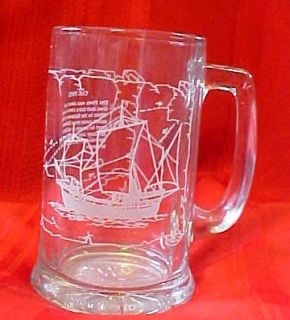 white etched beer glass stein mug the pinta expedited shipping