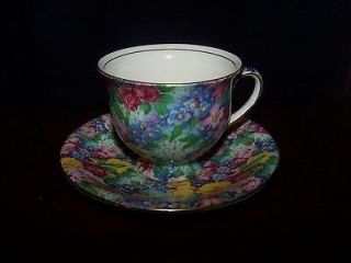 X104 BY ROYAL WINTON GRIMWADES CHINTZ DEMITASSE CUP AND SAUCER SET