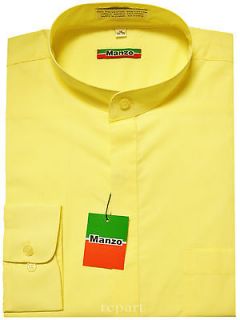 yellow nehru banded collar men s shirts 16 5 36