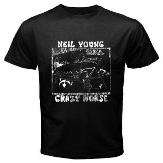 New Neil Young Crazy Horse Zuma Rock Music Black T Shirt Size S M L XL 