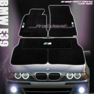 STYLE FRONT+REAR+CEN​TER FLOOR MATS CARPET LOGO 97 03 BMW E39 5 