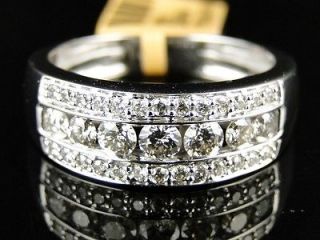 10k new mens white gold round cut diamond ring wedding