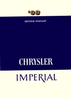 1968 Chrysler Imperial 300 New Yorker Shop Service Repair Manual Book 