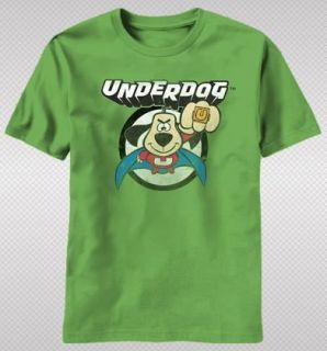 NEW Underdog Super Hero Logo Name Title Vintage Fade Look TV Cartoon T 