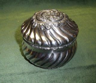 antique meriden victorian silver ornate powder jar 