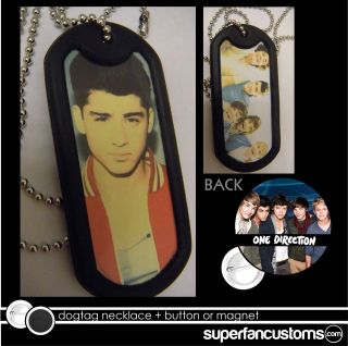 Zayn Malik DOGTAG NECKLACE + BUTTON or MAGNET pin one direction badge 