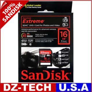   Extreme Class 10 SDHC SD UHS I U1 300X 45MB/S Flash Memory Card 16G