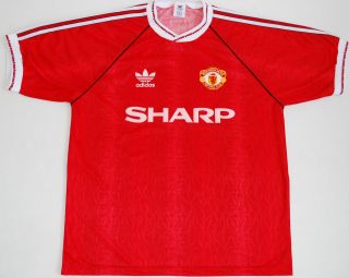 1990 1992 MANCHESTER UNITED ADIDAS HOME FOOTBALL SHIRT (SIZE L)
