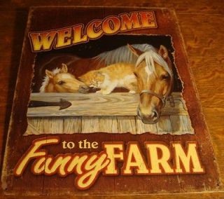 welcome to the funny farm country barn horse sign decor