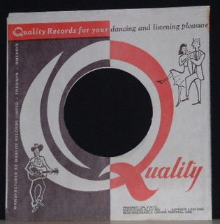 45 RPM company record sleeve~Vintage Quality records Canada guitar 