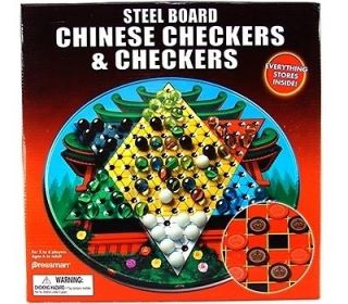 Steel Board Chinese Checkers and Checkers   Round Tin Board