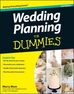 Wedding Planning for Dummies by Marcy Blum 2012, Paperback