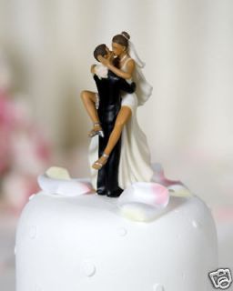 funny sexy african american wedding couple cake topper time left