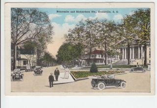 Residential Streets Greenville South Carolina SC Old Postcard Vintage 