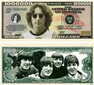beatles john lennon 1 million dollars notes lot of 25