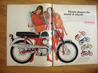 1967 Honda Motorcycles Ad Shows 5 Models Honda 90 Sport 50 Trail 90 