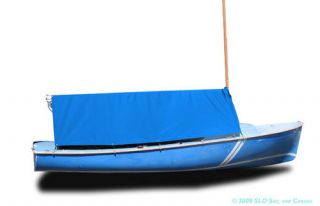 daysailer sailboat boat boom tent blue sunbrella 
