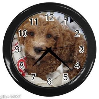 10 inch Black Wall Clock Labradoodle Goldendoodle Cockapoo Puppy Dog 