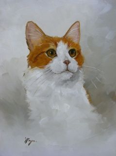 original oil painting portrait of a turkish van cat by j payne time 