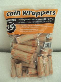 36 count preformed quarter coin wrappers  2
