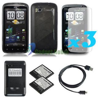 For HTC SENSATION 4G GEL CASE COVER+Battery+USB CABLE GR