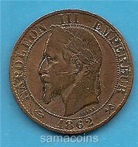 france 5 centimes 1862 k nice condition from argentina returns