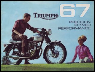 1967 TRIUMPH MOTORCYCLE USA BROCHURE BOOK T120 TT TR6 T100 BONNEVILLE 
