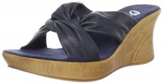 onex puffy women s navy wedges mules leather sandals expedited