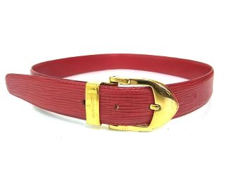 Authentic Louis Vuitton Red Belt Buckle Size 85/34 For Womens Epi 