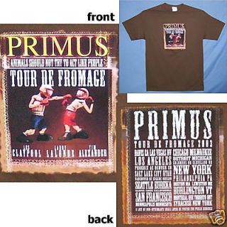primus tour de fromage 2003 brown t shirt 2xl xxl