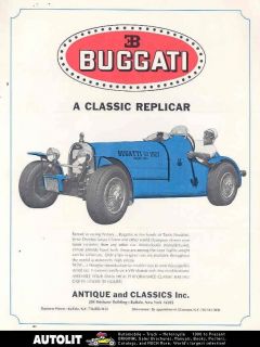1974 bugatti 35b vw kit car sales brochure time left