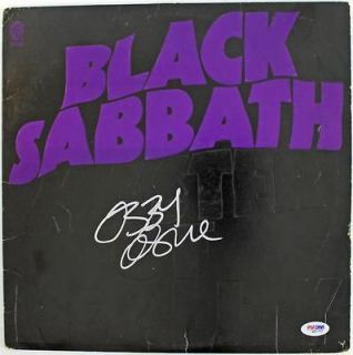 OZZY OSBOURNE BLACK SABBATH SIGNED ALBUM COVER W/ VINYL PSA/DNA # 