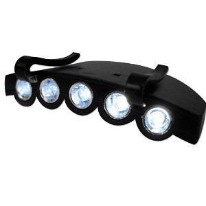 Hat Headlamp 5 LED,Water Resistant, Light Weight, Hands Free ,New 