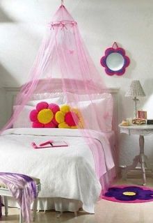   Sheer Canopy Sheet Pink Castle Tent Drape Girls Nursery Mosquito Net