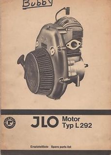 07 1966 jlo engine motor typ l292 spare parts manual