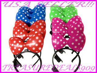   MINNIE MICKEY MOUSE EARS LIGHT UP HEADBANDS MULTI COLOR PARTY FAVORS