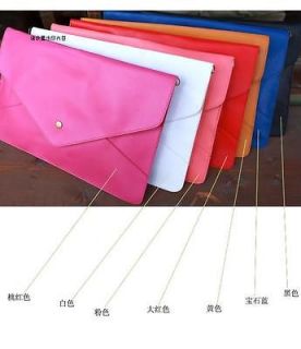 Fashion Oversized Envelope Purse PU Leather Clutch Hand Shoulder Bag 