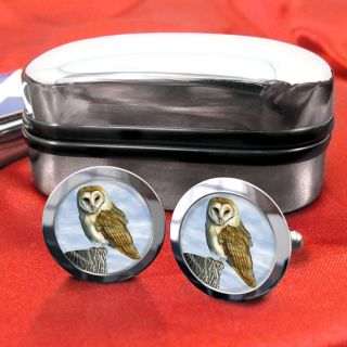 barn owl cufflinks box more options engraving options from united